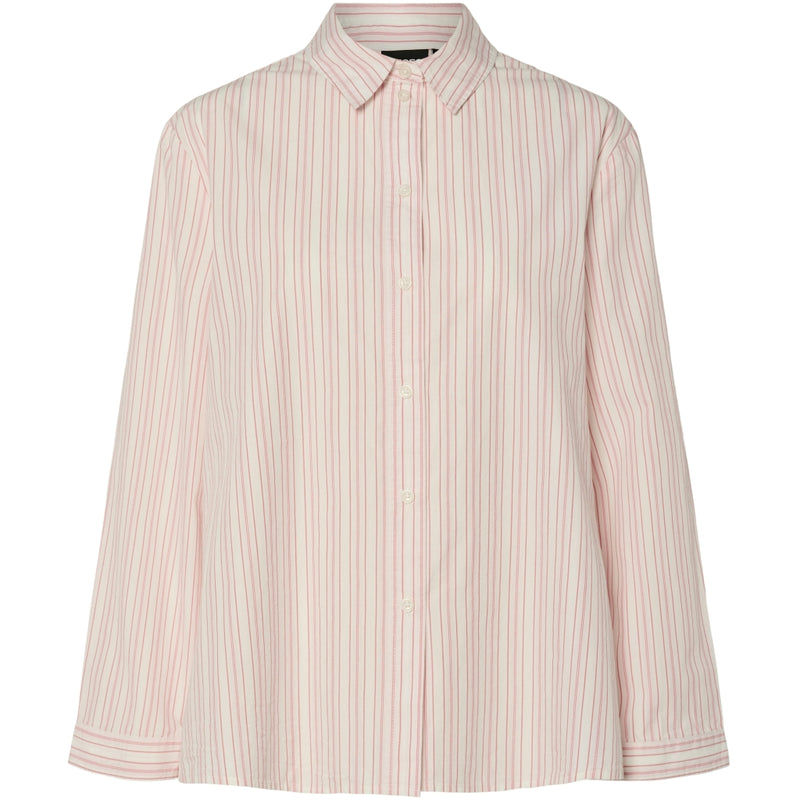 PIECES PIECES dame skjorte PCSULLE Shirt Cloud Dancer Stripes Pink Lemonade