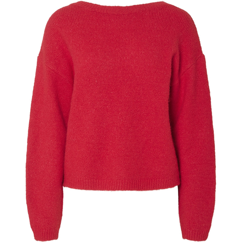 PIECES PIECES dame strik PCALLISON Knit High Risk Red Bow