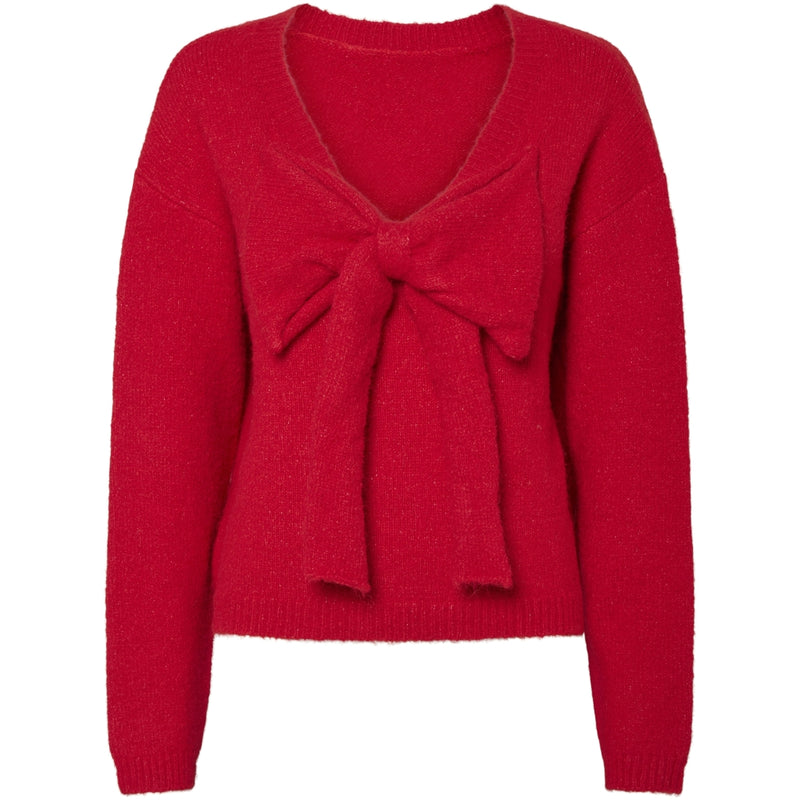 PIECES PIECES dame strik PCALLISON Knit High Risk Red Bow