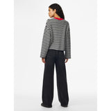 PIECES PIECES dame strik PCJASSY Knit Black CLOUD DANCER + HIGH RISK RED NECK