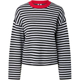 PIECES PIECES dame strik PCJASSY Knit Black CLOUD DANCER + HIGH RISK RED NECK