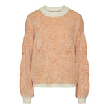 PIECES PIECES dame strik PCJENNA Knit Whitecap Gray BURNT ORANGE