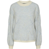 PIECES PIECES dame strik PCJENNA Knit Whitecap Gray FADED DENIM