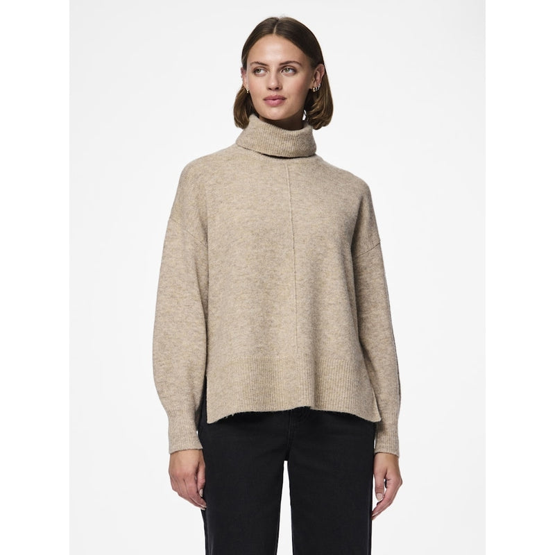 PIECES PIECES dame strik PCMALOU Knit Taupe Gray MELANGE