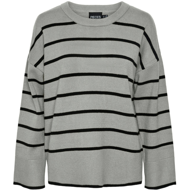 PIECES PIECES dame strik PCMATHILDE Knit Medium Grey Melange BLACK