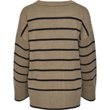 PIECES PIECES dame strik PCMATHILDE Knit Taupe Gray BLACK