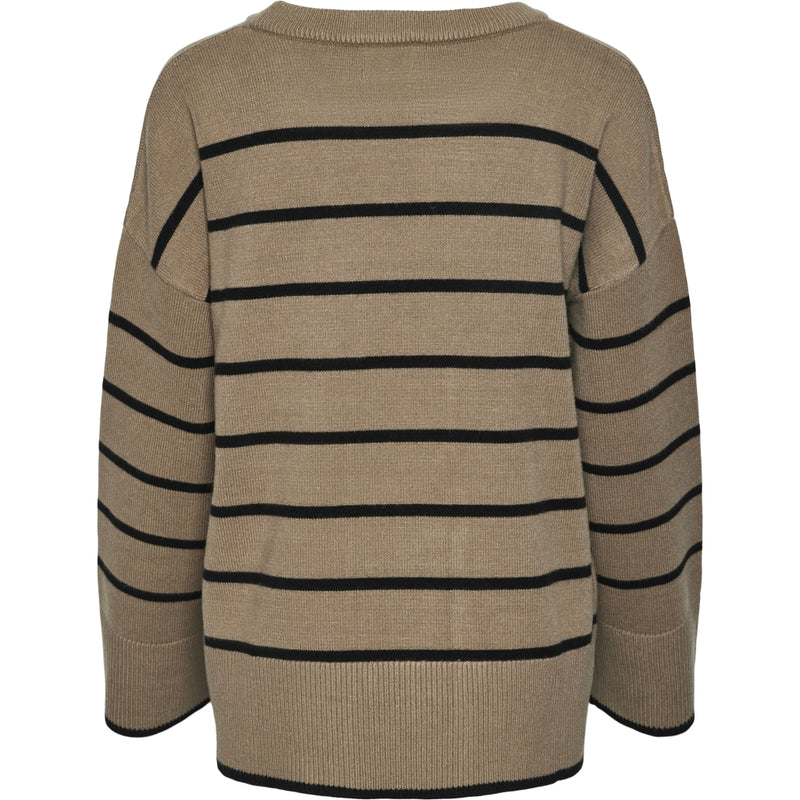 PIECES PIECES dame strik PCMATHILDE Knit Taupe Gray BLACK