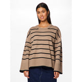 PIECES PIECES dame strik PCMATHILDE Knit Taupe Gray BLACK