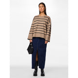 PIECES PIECES dame strik PCMATHILDE Knit Taupe Gray BLACK