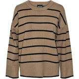 PIECES PIECES dame strik PCMATHILDE Knit Taupe Gray BLACK