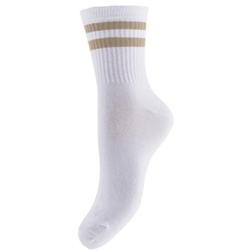 PIECES PIECES dame strømper PCCALLY Socks Bright White Silver Mink