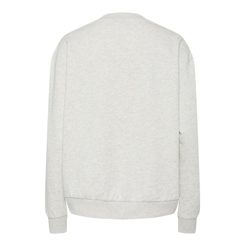 PIECES PIECES dame sweatshirt PCARINA Sweatshirt Light Grey Melange Green embroidery