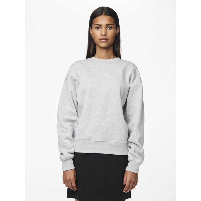 PIECES PIECES dame sweatshirt PCCHILLI Sweatshirt Light Grey Melange