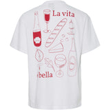 PIECES PIECES dame t-shirt PCALMA T-shirt Bright White RED LA VITA