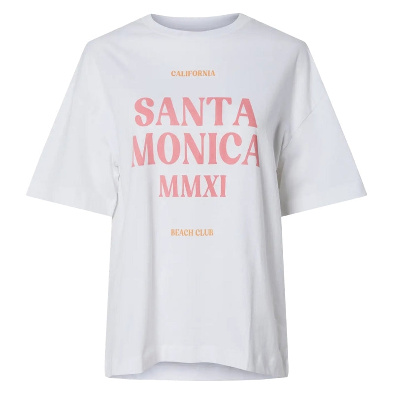 PIECES PIECES dame t-shirt PCCLAUDE T-shirt Bright White Santa Monica