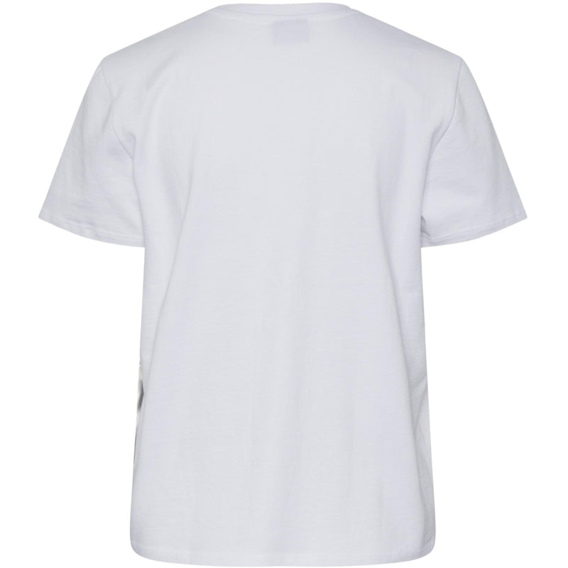 PIECES PIECES dame t-shirt PCFILLU T-shirt Bright White CENTER PRINT