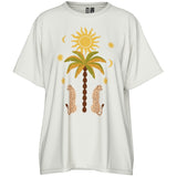 PIECES PIECES dame t-shirt PCHANNAH T-shirt Cloud Dancer Palm/cheetah