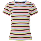 PIECES PIECES dame t-shirt PCMAY T-shirt Cashmere Blue Sea Pink/Chicory coffee/celery grey