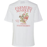 PIECES PIECES dame t-shirt PCSUMMER T-shirt Bright White Print FARMERS MARKET