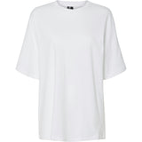 PIECES PIECES dame t-shirt PCAUNA T-shirt Bright White