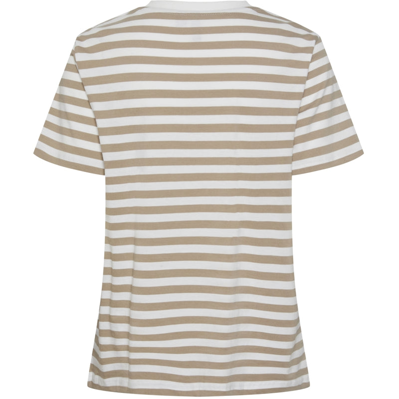 PIECES PIECES dame tee PCRIA T-shirt Silver Mink BRIGHT WHITE