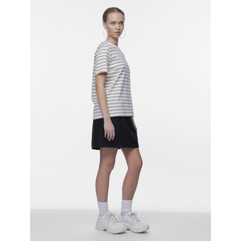 PIECES PIECES dame tee PCRIA T-shirt Silver Mink BRIGHT WHITE
