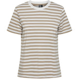PIECES PIECES dame tee PCRIA T-shirt Silver Mink BRIGHT WHITE