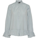 PIECES PIECES dame top PCASSRA Blouse Blue Bell BRIGHT WHITE