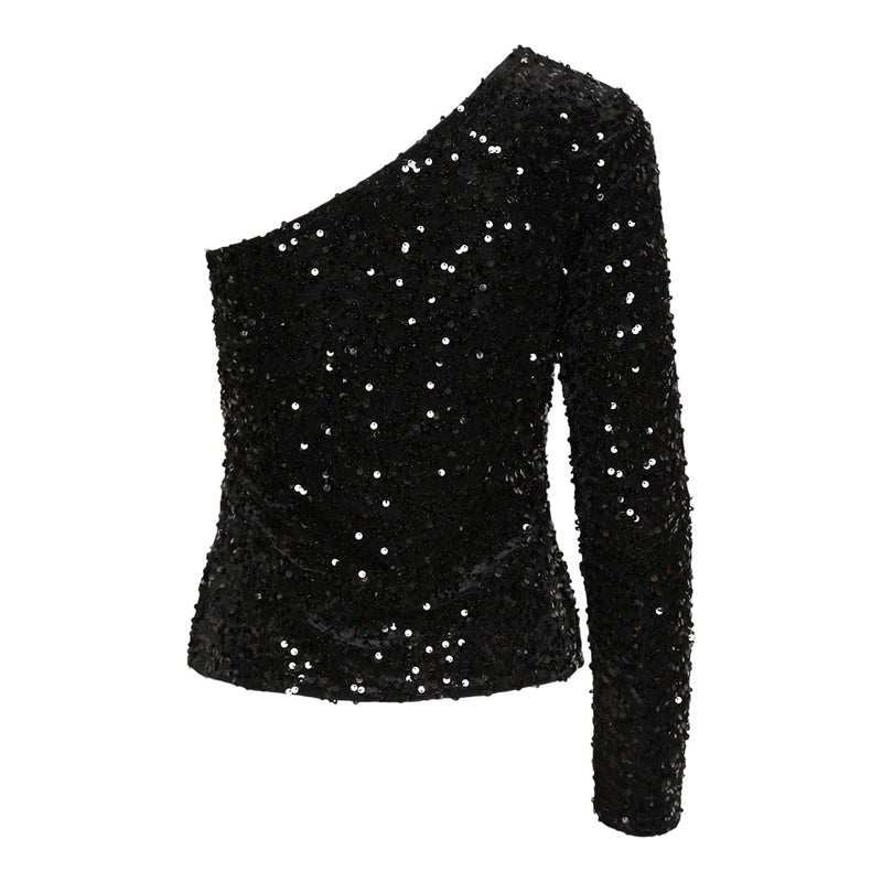 PIECES PIECES dame top PCKAM Top Black Black sequins