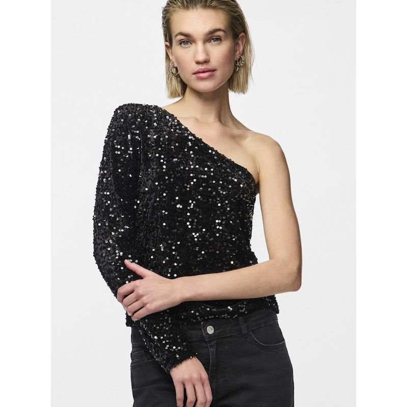 PIECES PIECES dame top PCKAM Top Black Black sequins