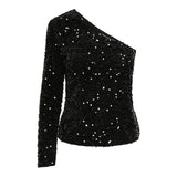 PIECES PIECES dame top PCKAM Top Black Black sequins