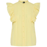 PIECES PIECES dame top PCSIKKA Restudsalg pale banana