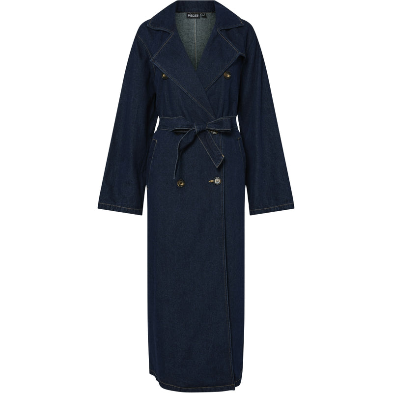 PIECES PIECES dame trenchcoat PCFREYA Jacket Dark Blue Denim