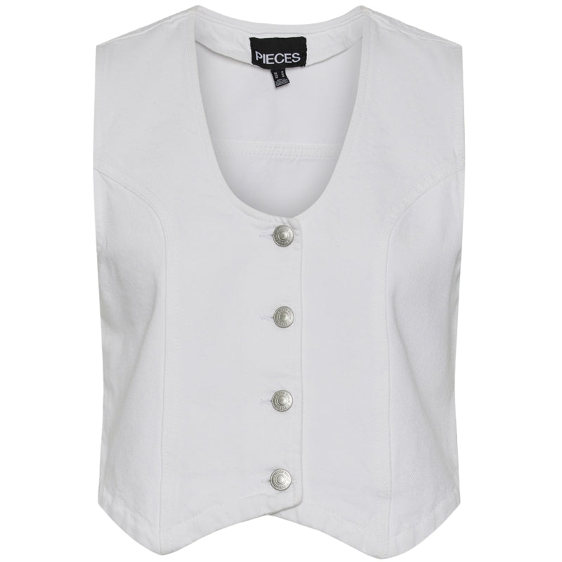 PIECES PIECES dame vest PCANNICA Vest Bright White