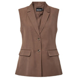 PIECES PIECES dame vest PCBLOSSOM Vest Coffee Quartz