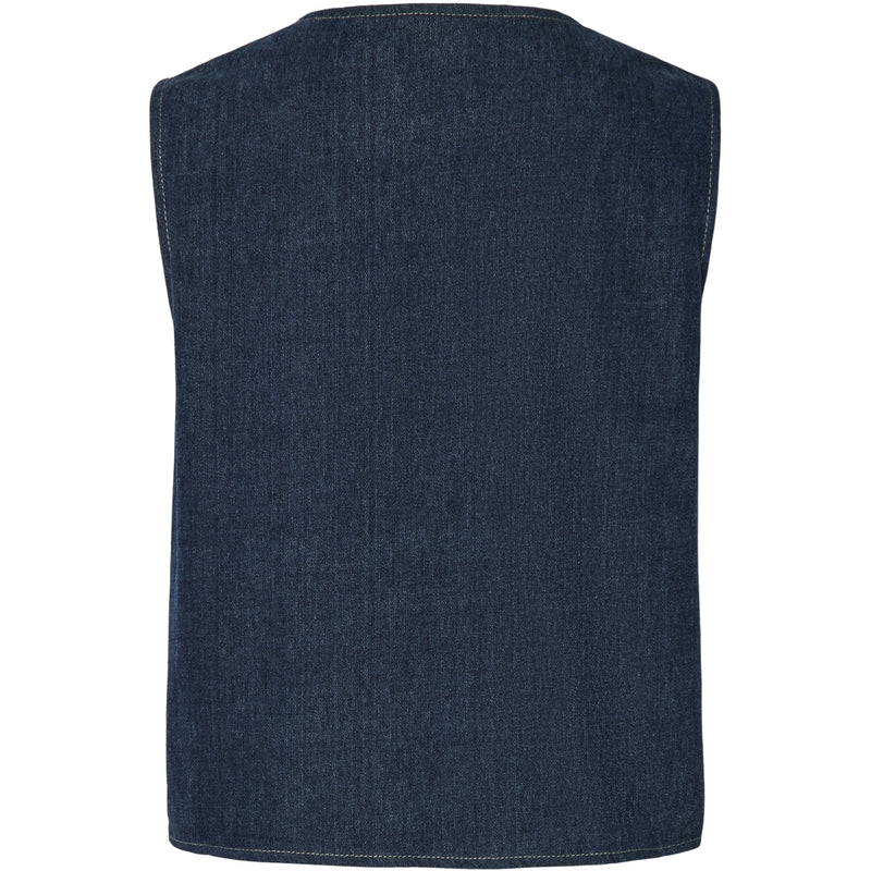 PIECES PIECES dame vest PCFABIA Vest Dark Blue Denim