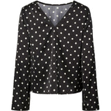 PIECES Pieces dame bluse PCJYTTA Restudsalg Black White Dots