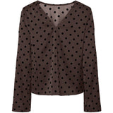 PIECES Pieces dame bluse PCJYTTA Restudsalg Hot Fudge