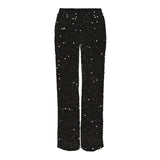 PIECES Pieces dame bukser PCKAM Pant Black Black sequins