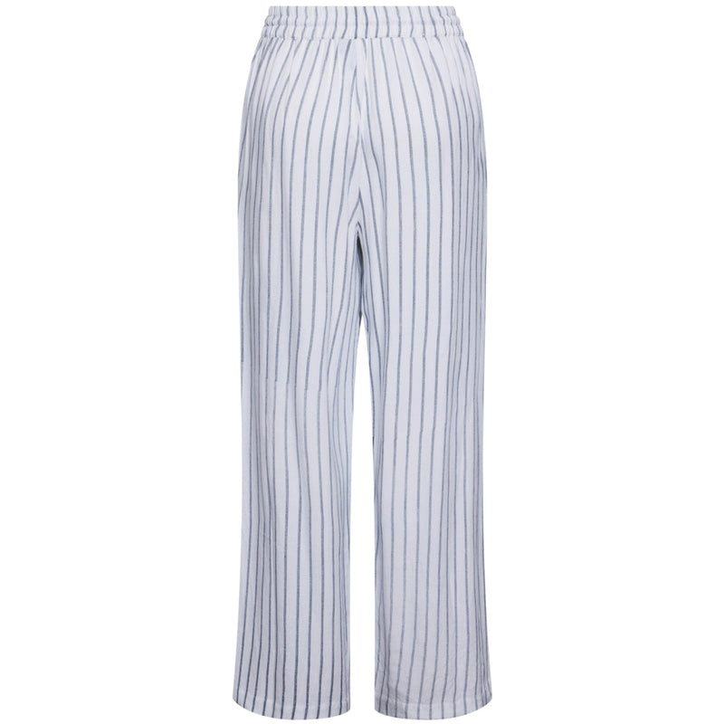 PIECES Pieces dame bukser PCPIA Pant Bright White Stripes:Navy Blazer