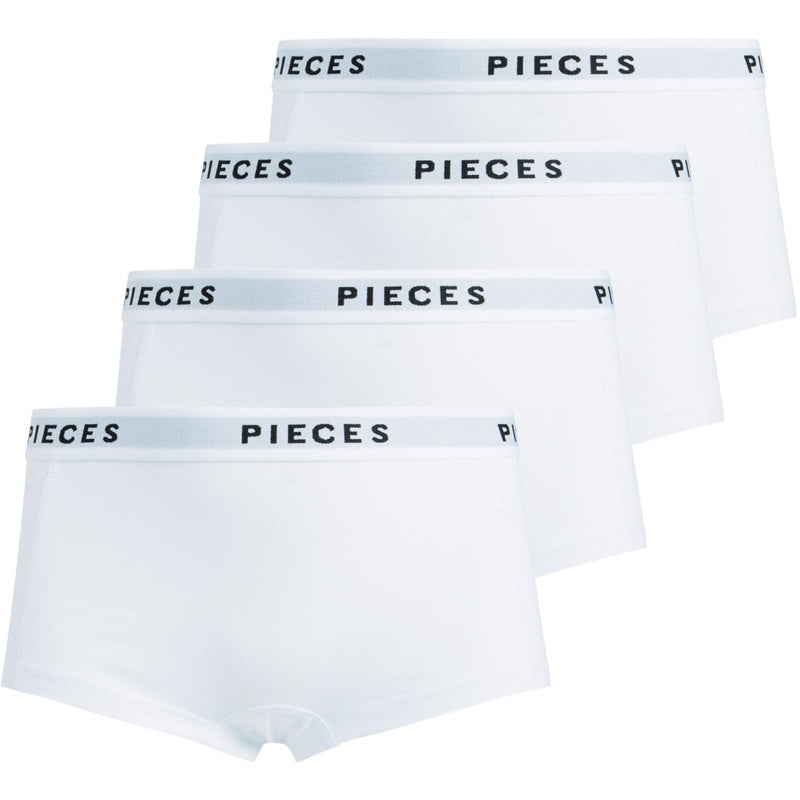 PIECES Pieces dame hipsters PCLOGO LADY 4-PACK Underwear Bright White