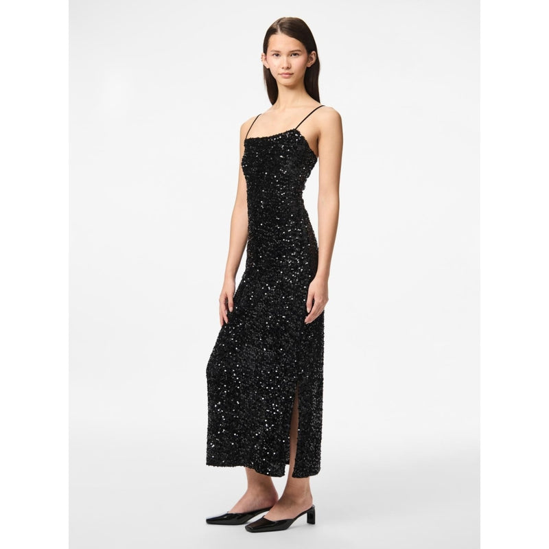 PIECES Pieces dame kjole PCKAM Dress Black Black sequins