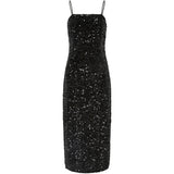 PIECES Pieces dame kjole PCKAM Dress Black Black sequins
