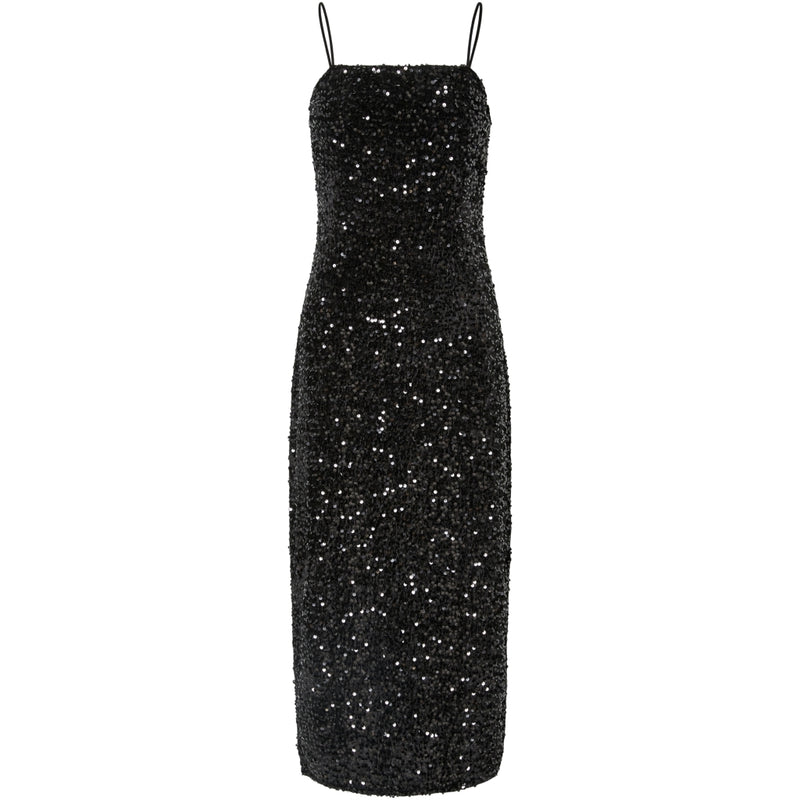 PIECES Pieces dame kjole PCKAM Dress Black Black sequins