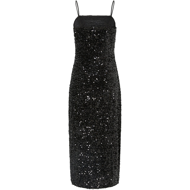 PIECES Pieces dame kjole PCKAM Dress Black Black sequins