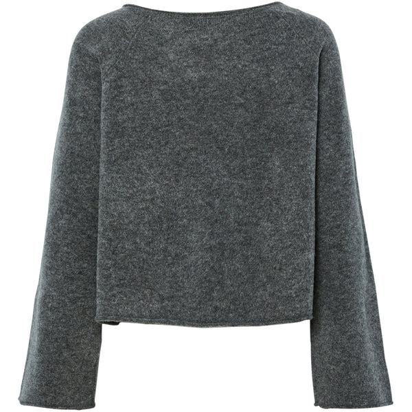 PIECES Pieces dame strik cardigan PCJIKO Knit Medium grey melange