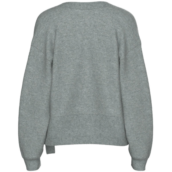 PIECES Pieces dame strik cardigan PCMALOU Knit Medium grey melange