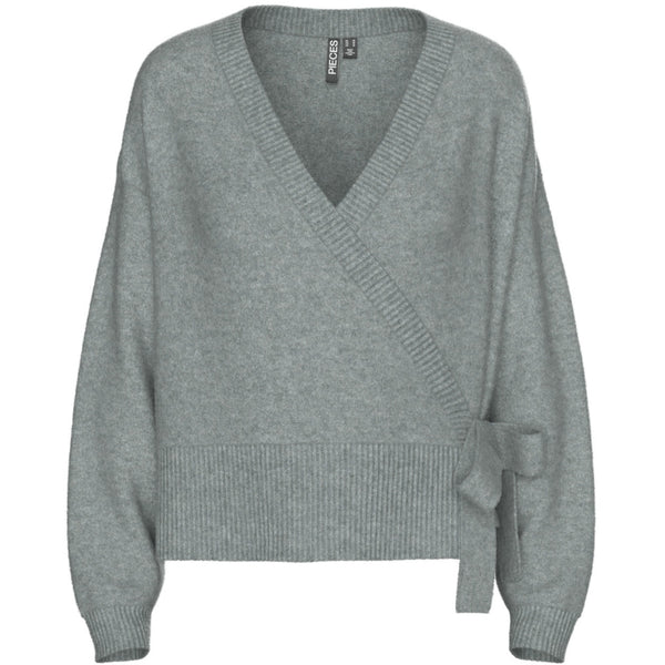 PIECES Pieces dame strik cardigan PCMALOU Knit Medium grey melange