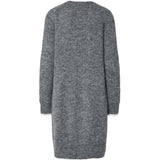 PIECES Pieces dame strik kjole PCIVY Dress Medium Grey Melange Detail:WHITE CONTRAST