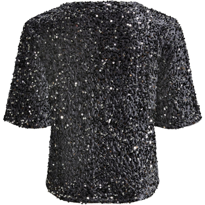 PIECES Pieces dame top PCKAM Top Magnet Black silver sequins